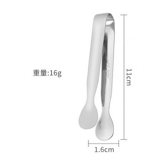 Nvzi Clip para hielo de acero inoxidable 304 de 4 piezas, mini clip para cubos de azúcar, clip para hielo de barra multifuncional engrosado (plateado)