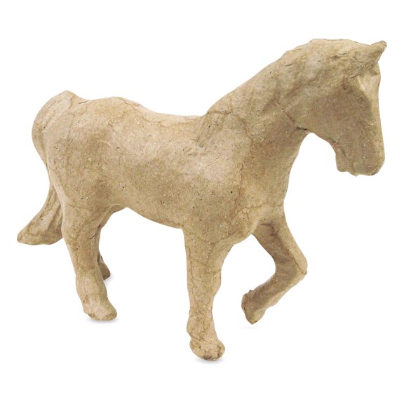 DecoPatch Small Paper Mache Animal - Trotting Horse