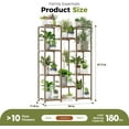 thumbnail image 4 of Bamworld Plant Stand Indoor Outdoor Hanging Plant Shelf ,Wood Flower Stand Tall Large Flower Holder for Living Room, Patio, Balcony, Brown, 4 of 6