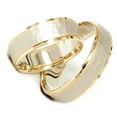 thumbnail image 2 of Pompeii3 14K Gold Matching Two Tone Hammered Wedding Ring Set, 2 of 5