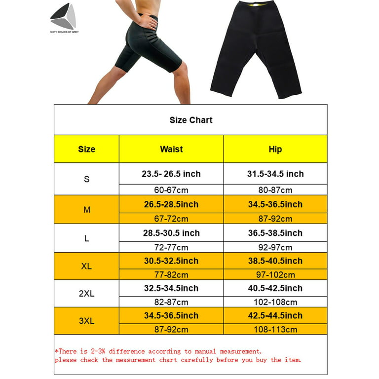 PULLIMORE Womens Sweat Sauna Body Shaper Neoprene Slimming Pants Tummy  Control Weight Loss Capri Leggings (Size 3XL) 