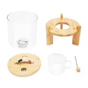 Peakora Bamboo Cereal Dispenser Cereal Containers Storage Cereal Dispenser for Pantry Organization and Storage Organization and Storage Natural