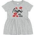 thumbnail image 3 of Inktastic Mimi Was Here Red Kisses Girls Baby Dress, 3 of 5