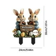 thumbnail image 3 of Matoen Easter Yard Signs Decorations Outdoor Waterproof Happy Easter Bunny Yard Stakes Sign Easter Lawn Yard Decorations for Hunt Game Party Supplies Decor, Easter Props, 3 of 6