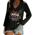 thumbnail image 2 of FDGIU Cute Christmas Graphic Tee for Women, Long Sleeve Crewneck Blouse, Cozy Loose Fit for Holiday Parties, 2 of 6
