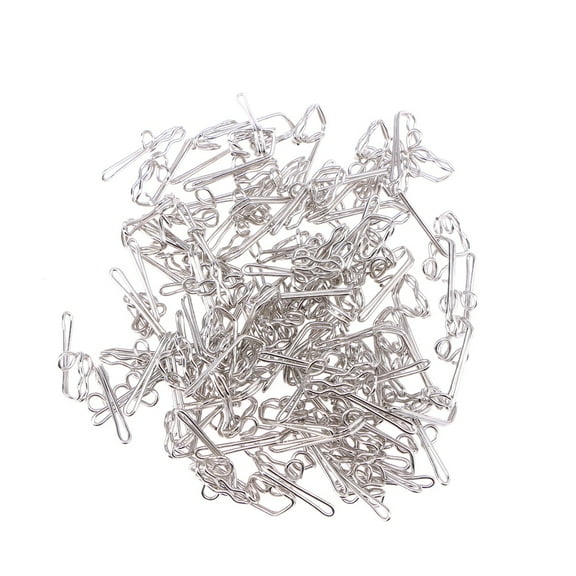 ULTNICE Curtain Pin Hooks Metal Accessories For Daily Use Iron Silver 100Pcs 1.2x0.6x0.4in