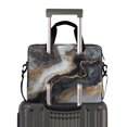thumbnail image 2 of 16" Laptop Briefcase, Detachable Anti-Slip Shoulder Strap, Multi-Compartment Work Travel Bag Gilded Black Marble Fluid Art, 2 of 8