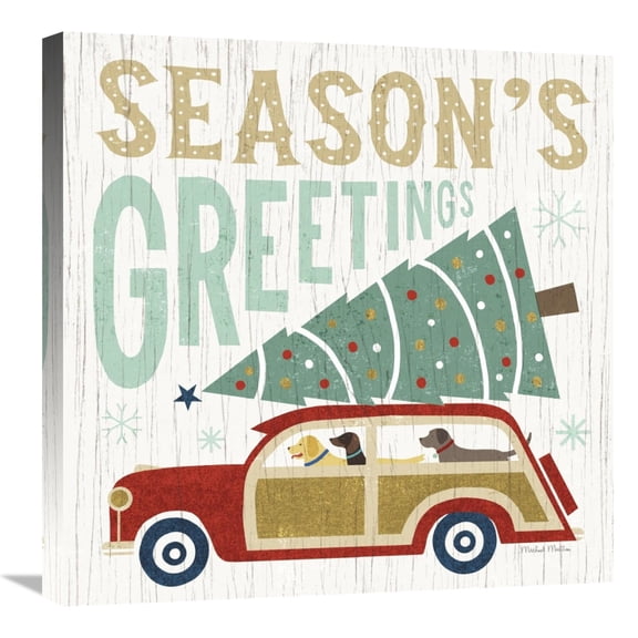 Global Gallery's 'Holiday on Wheels II' By Michael Mullan Stretched Canvas Wall Art