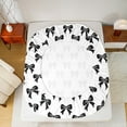 thumbnail image 5 of Manfei Cute Bowknot Full Size Sheets,Kawaii Bowtie Bow Bed Sheets,White Black Sheet Sets For Girl,Breathable Home Decor,4 Pieces, 5 of 7