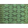 thumbnail image 1 of Ahgly Company Machine Washable Indoor Rectangle Abstract Turquoise Blue Modern Area Rugs, 4' x 6', 1 of 4