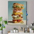 thumbnail image 4 of Qisvanset Gourmet Club Sandwich Canvas Wall Art 15.75x11.81 INCHES, 4 of 8