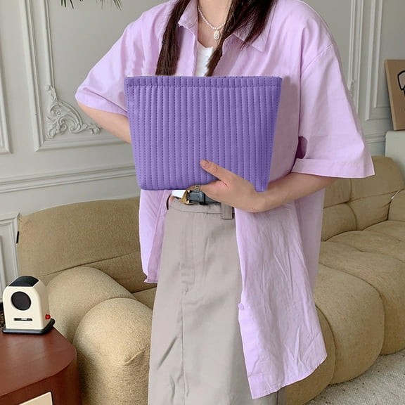 PONPRNGY Makeup Bags for Purse Zipper Cosmetic Pouch Large Travel Nylon Make Up Organizer Tool Pouch for Women and Girls