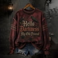 thumbnail image 2 of Sweatshirts for Women Vintage Washed Witch Theme Printed Crew Neck Long Sleeve Pullover Relaxed Casual Fall Halloween Top Saffron XL, 2 of 4