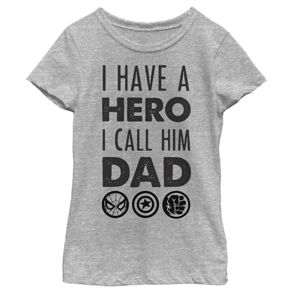 Girl's Marvel Father's Day Avengers Hero Dad Graphic Tee Athletic Heather Small