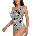 thumbnail image 2 of Haiem Funny Beagle Active Dog Women's One Piece Swimsuits Tummy Control One Shoulder Bathing Suits Ruffle Swimwear-XX-Large, 2 of 8