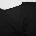 thumbnail image 6 of EASYBRA Women V Neck Short Sleeve Ruched A Line Midi Dress High Waist Summer Casual Fit and Flare Solid Color Dress, 6 of 8