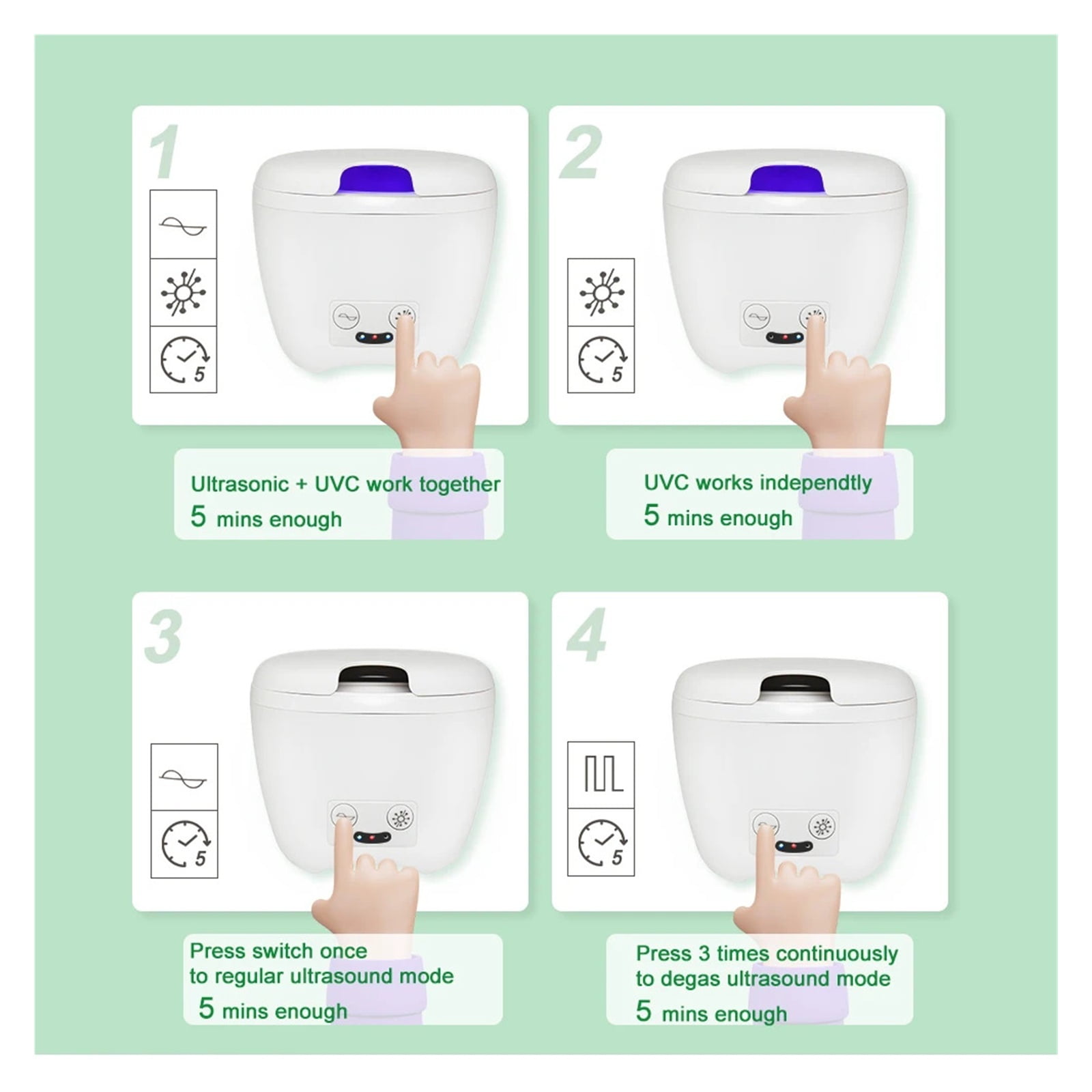 Ultrasonic Cleaner for Denture Tooth Jewelry Watch Teeth Ultrasonic Retainer Cleaner Ultrasonic UV