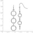 thumbnail image 4 of Primal Gold 14 Karat White Gold Diamond-cut Circle Dangle Earrings, 4 of 4
