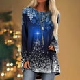 thumbnail image 2 of Christmas Long Sleeve Shirts for Women Bling Christmas Tree Print Tunic Tops Round Neck Casual Holiday Shirt Sweatshirt Womens Sweaters Sweatshirt Shirt, 2 of 8