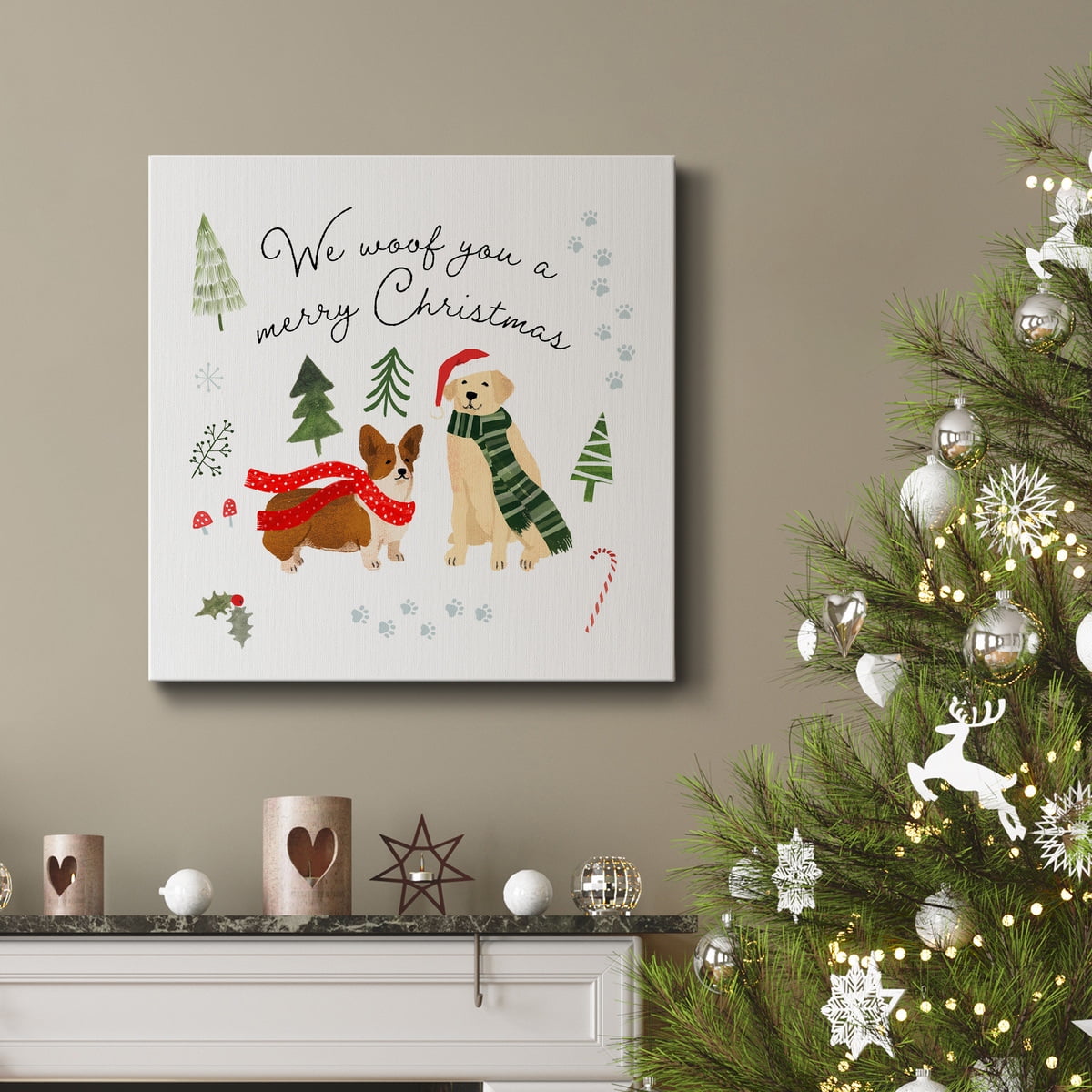 Holidogs I- Gallery Wrapped Canvas