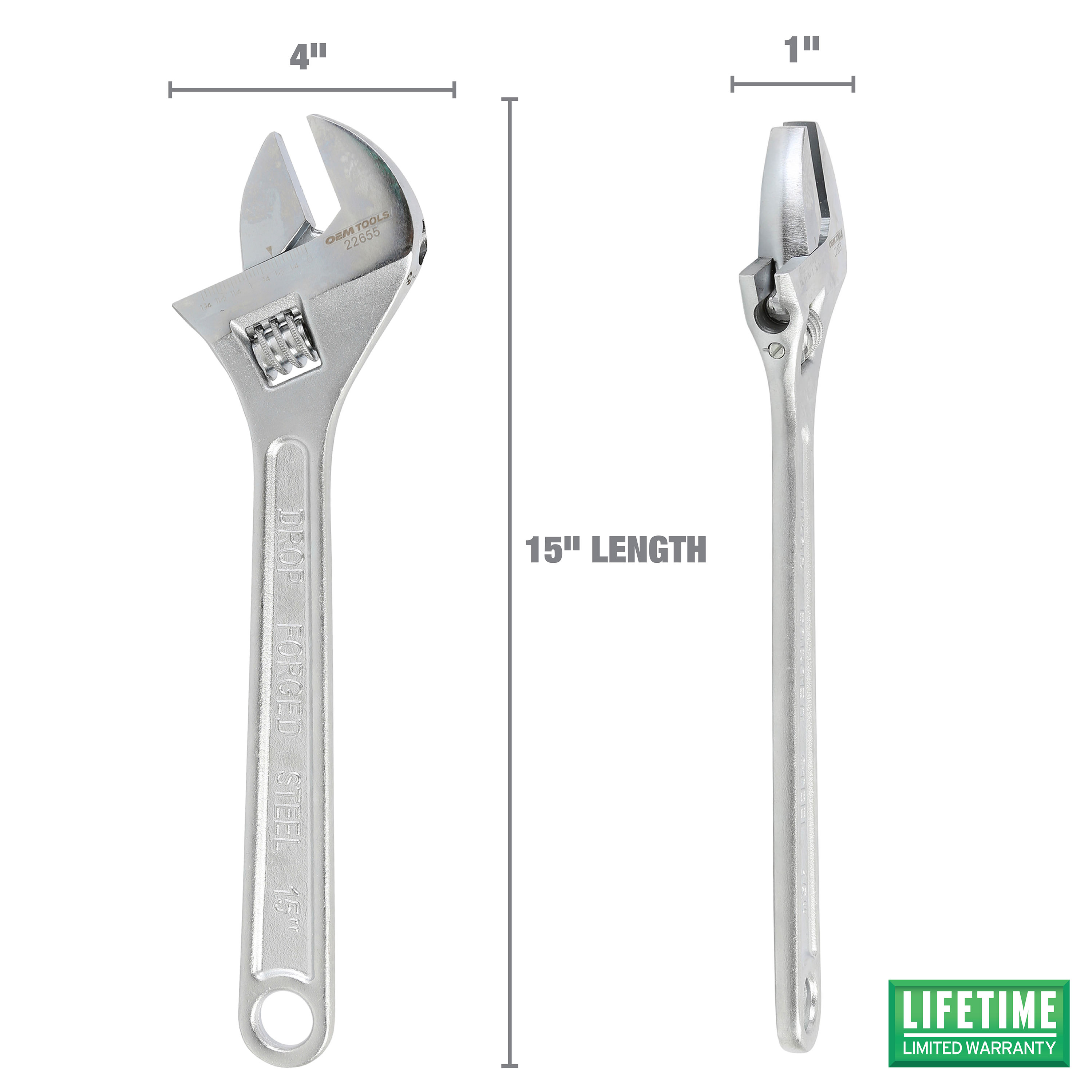 OEMTools 15 Inch Adjustable Wrench