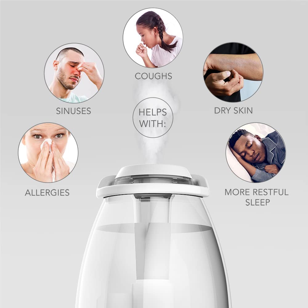 UHT1- Ultrasonic Cool Mist Humidifier with 0.4 Gallon , Auto Shut-Off, LED Nightlight