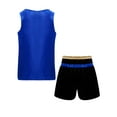 thumbnail image 2 of Linjinx Kids Unisex Boxing Kickboxing Training Suit Halloween Costumes Shiny Letter Printed Tank Top and Shorts Set Blue 8, 2 of 7