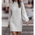thumbnail image 1 of Ribbed Bodycon Sweater Dress, Casual Soft Ribbed Long Sleeve Bodycon Fashion For Female For Dating, 1 of 6