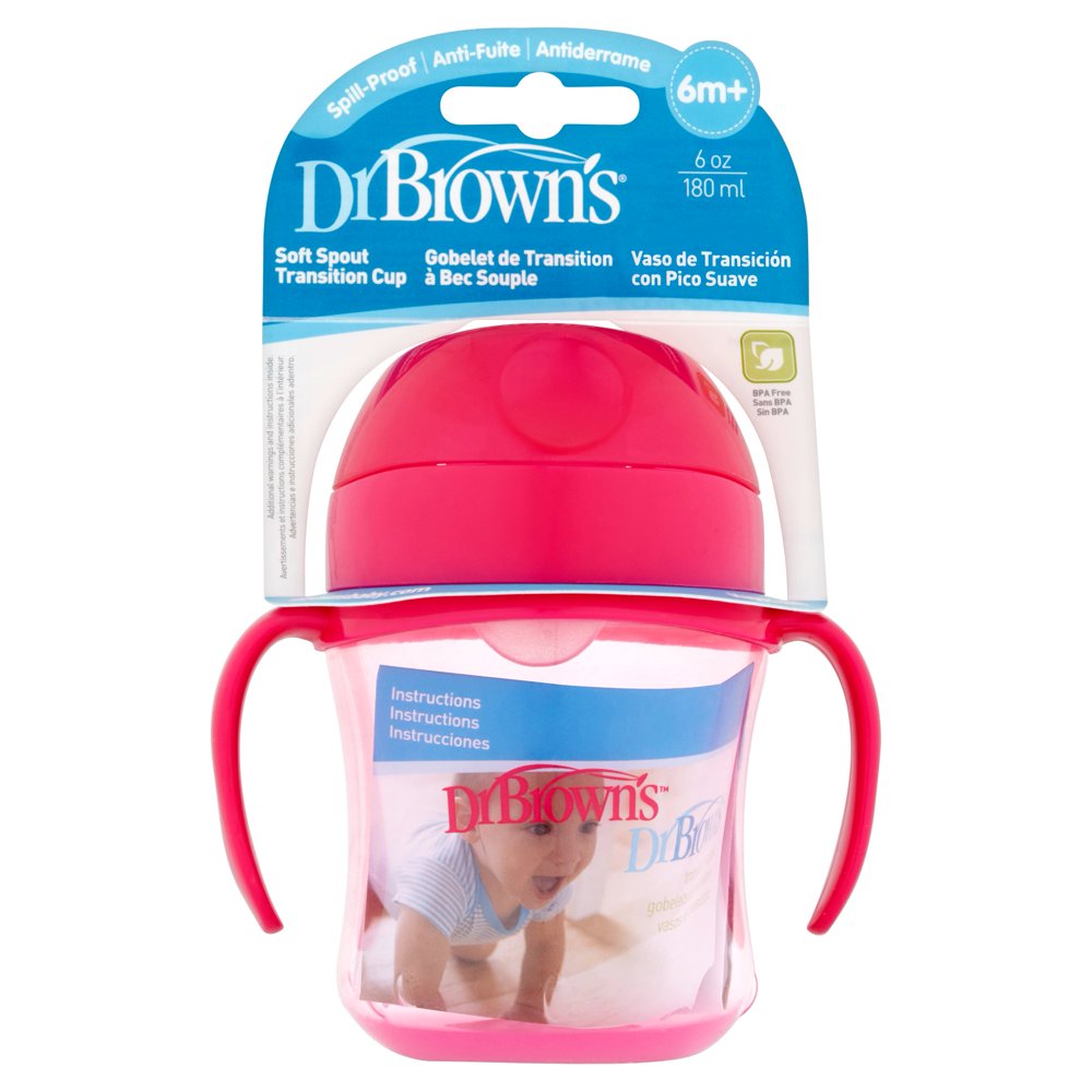 Dr. Brown's 6 oz. Soft Spout Transition Cup in Pink