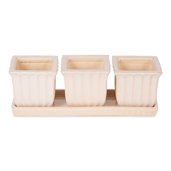 Set de Macetas de Cerámica Zingz & Thingz 30x10x10 cm 3 piezas