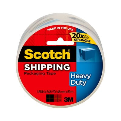 Scotch Heavy Duty Packaging Tape, Clear, 1.88 in. x 54.5 yd., 1 Roll