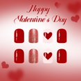 thumbnail image 5 of Valentine's Fake Nail for Women Girls,Red Heart Glitter Press on Nails,Reusable Winter Xmas Daily Wear False Nails,French Short Square Glossy Acrylic Glue on Nails for Holiday Engagement 24pcs, 5 of 6