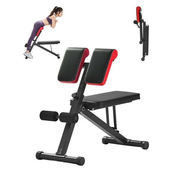 VEVOR Roman Chair Back Extension Hyperextension Bench Adjustable Foldable Home Gym