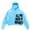 Light Blue, variant on Men's Hop Gothic Oversize Cropped Hoodie With Y2K Letter Print Sweatshirt Casual Baggy Long Sleeve Hooded Pullover Hoodie With Kangaroo Pocket (Yellow,3XL)