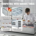 thumbnail image 5 of VEVOR Refrigerated Condiment Prep Station, 150 W Countertop Refrigerated Condiment Station, with 4 1/3 Pans & 4 1/6 Pans, 304 Stainless Body and PC Lid, Sandwich Prep Table with Glass Guard, ETL, 5 of 9