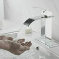 thumbnail image 2 of Bathroom Faucet Waterfall Single Handle/Hole Bathroom Sink Faucet 6“ Cover, 2 of 8