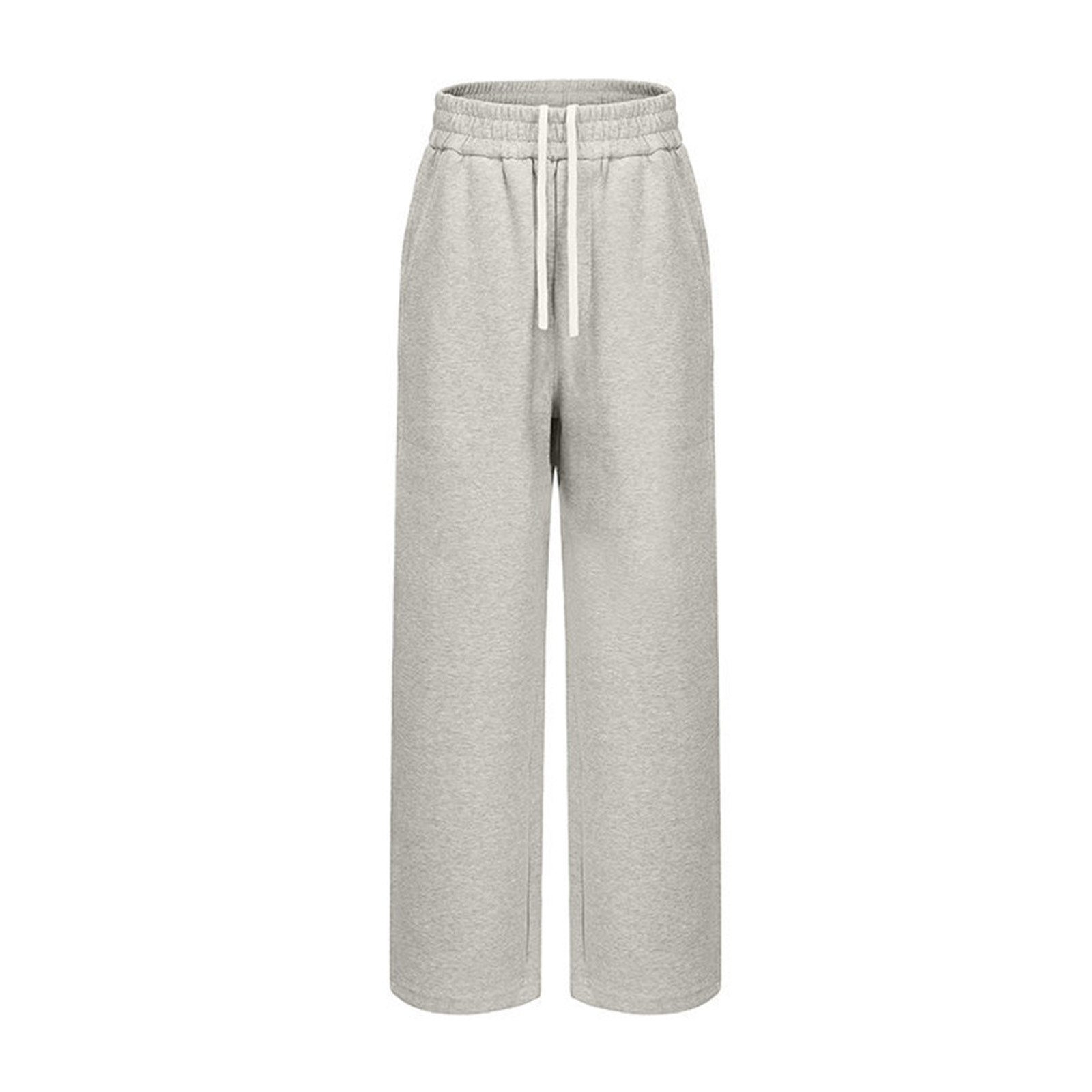 Pantalon Jogging Homme Ample - Coupe Droite, Taille élastique, Couleur Unie, Léger Pour Sport Et Décontracté