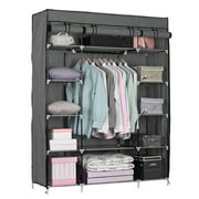Zimtown Portable Closet Storage Organizer Wardrobe Clothes Rack with Shelves, Bedroom
