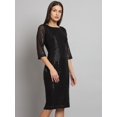thumbnail image 4 of Steverzon Women's Embellished Sequinned Sheath Knee Length Black Dress, 4 of 6