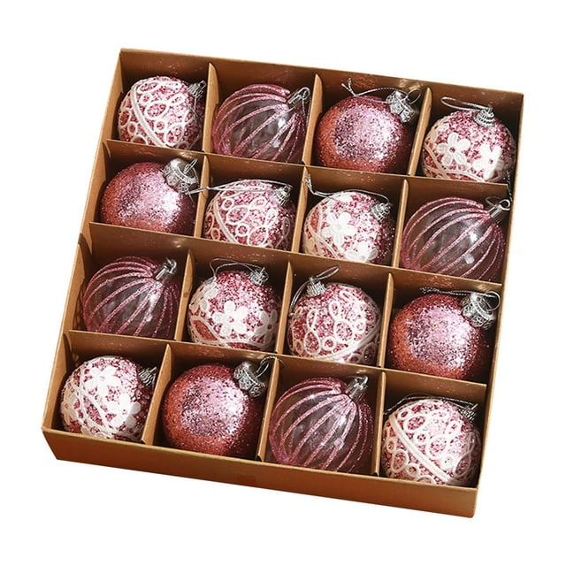 Adornos de Bolas de Navidad Strade Fareast Limited 16 Piezas Rosa