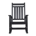 thumbnail image 3 of Llinc Store Wood-Texture Oversized Adirondack Rocking Chair, Outdoor Rocking Porch Chair for Adults, All Weather Resistant Porch Rocker for Lawn Garden, Black, 3 of 9
