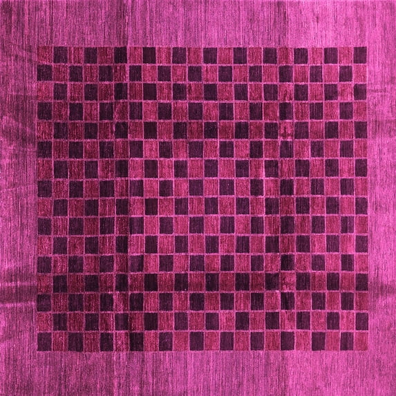 Ahgly Company Indoor Square Abstract Pink Contemporary Area Rugs, 5' Square
