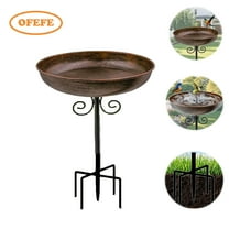 Small Metal Bird Bath for Outdoors,Bird Bath for Outside,10" Dia Bowl with Stake Birdbaths Garden Yard Lawn Decor 0.4 Gallon
