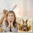 thumbnail image 5 of Darzheoy Spring Bunny Throw Pillow Covers 18x18 inch Rabbit Spring Decorative Pillows Case Soft Cushion Covers for Couch Sofa Patio Garden Spring Decor, 5 of 6