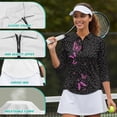 thumbnail image 6 of Uorisanigo Leopard-Print Butterfly Women's Golf Top Size 2XL Versatile Casual Long Sleeve Golf Polo Shirts with Zipper Quick Dry Athletic Tops for Workout Sports Comfortable Pullover, 6 of 7