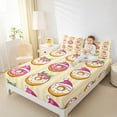 thumbnail image 4 of jejeloiu Colorful Doughnut Sweet Dessert Chic Christmas Donut Merry Christmas Queen Sheet Set,Ultra Soft Teens Bedding,4pcs, 4 of 7