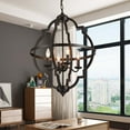 thumbnail image 2 of Warehouse of Tiffany Octavia Brown 4-Light Pendant with Brown Shade, 2 of 3