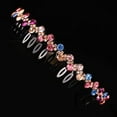 thumbnail image 4 of Niceauty 3Pcs Large Crystal Hair Hoop Comb Headband Assorted Colors Party and Holiday Use, 4 of 6