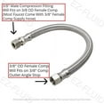 EZFluid Plumbing 12" x 3/8" Male Compression To 3/8Inch Female Comp
