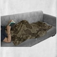 thumbnail image 6 of Brown and Ivory Soft Flannel Fleece Throw Blanket, Circles and Oval Triangle Shapes on Brown Toned Background, Cozy Plush for Indoor and Outdoor Use, 60" x 80", Dark Brown Brown, by Ambesonne, 6 of 6